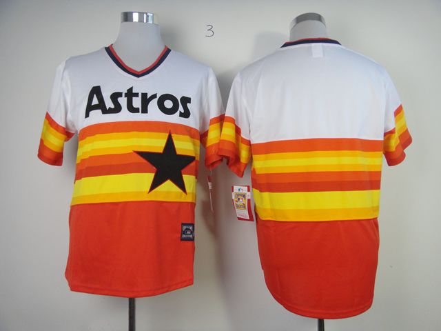 Men Houston Astros Blank Orange Throwback MLB Jerseys